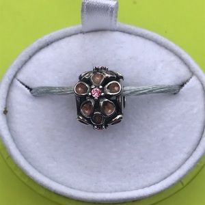 CHAMILIA Sterling Silver flower bead w/ pink stone